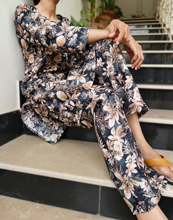 Blossom Blue Floral Printed Suit - Image 3