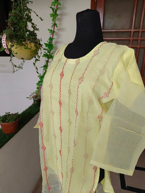 Lemon Charm Embroidered Organza Shirt - Image 4