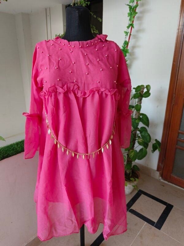 Rose Blush Pearl Chiffon Top