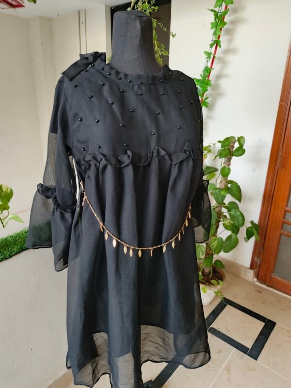 Midnight Black Pearl Chiffon Top - Image 6