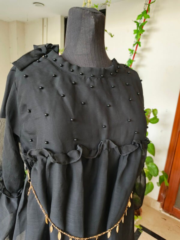 Midnight Black Pearl Chiffon Top - Image 5