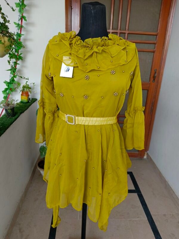 Elegant Mustard Chiffon Top