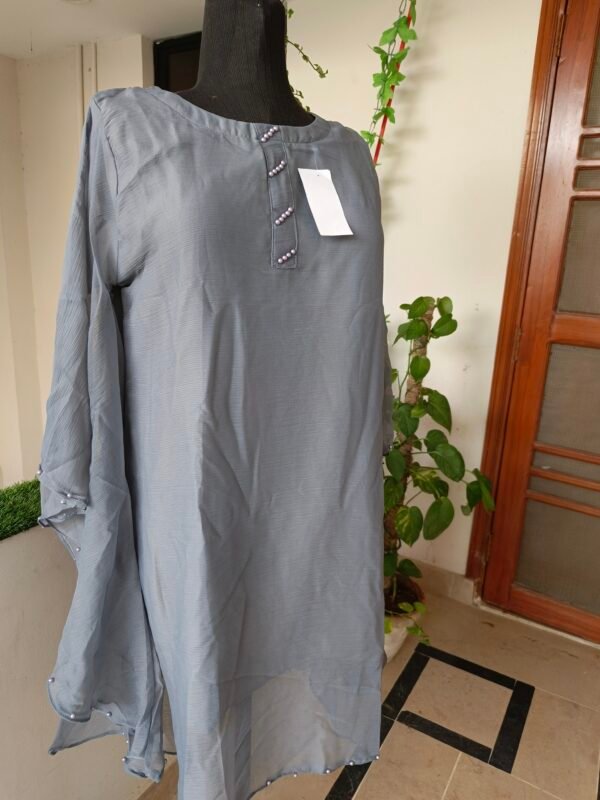 Elegant Grey Chiffon Top - Image 5