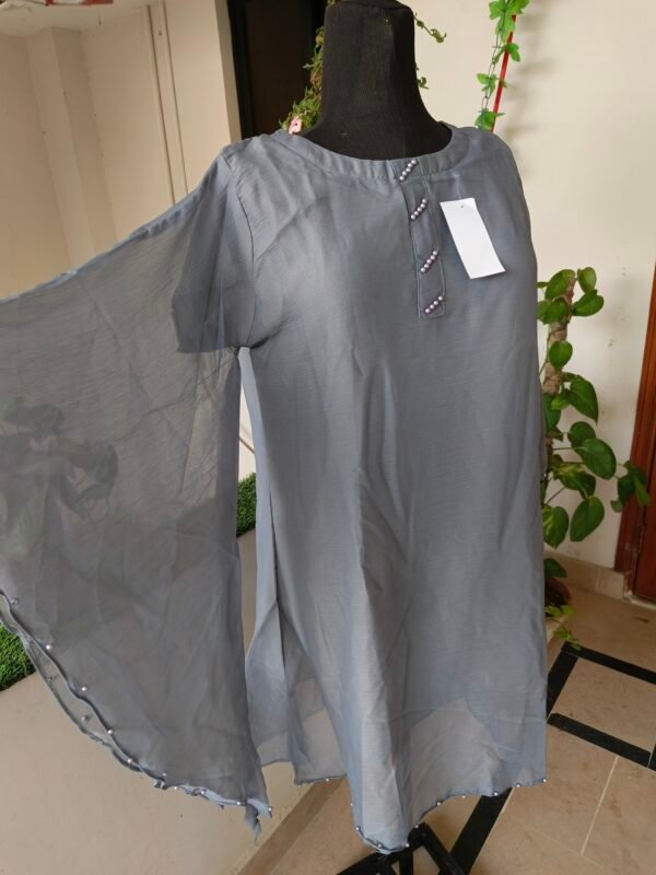 Elegant Grey Chiffon Top